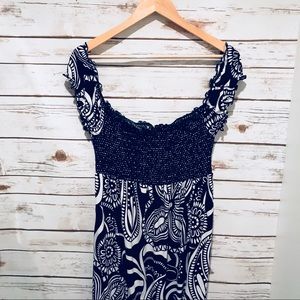Floral stretchy off shoulder dress